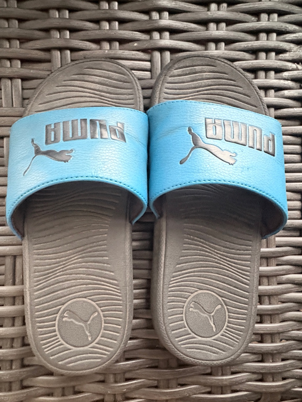 Puma Kids Light Blue Slide Sandals